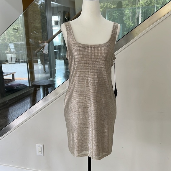 🔥4 for $25🔥 FOREVER 21 silver champagne bodycon dress - NEW with tags - Picture 9 of 10